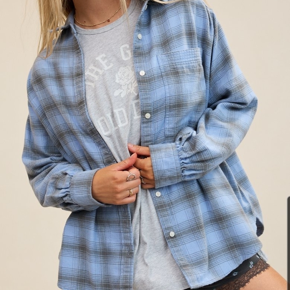 Aerie Anytime Fave Flannel Button-Up Shirt